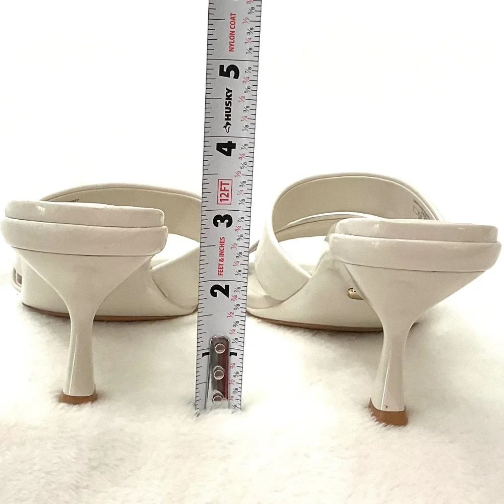 Zara White Open Toe Square Padded Dressy High Heel Sandals Size US7/EU37